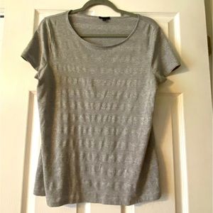 Talbots Short Sleeve Gray Sparkle Stretch Gray Tshirt